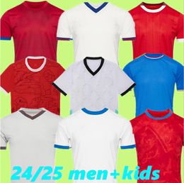 Jerseys de fútbol de la república checa Suiza en casa 24 Austria Red Blanco White 2024 Islandia Camisas de fútbol deportivo Sportswear Serbia Camisola Euro Cup Tadic Kolaro