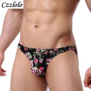 Czzlolo sous-vêtement de marque hommes slips Sexy Bikini string tongs Jockstrap hommes Tanga culotte exotique imprimé t-back shorts S923