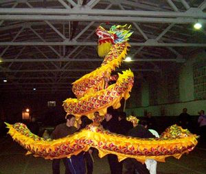 18m10 adulte 9 adultes conjoints mascotte Costume soie CHINOIS Culture Traditionnelle DRAGON DANSE Folk Festival Célébration Stade Props
