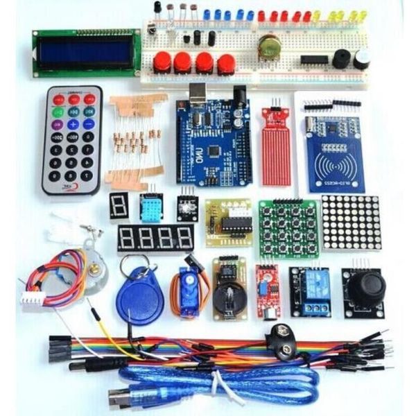 Freeshipping d Kit de inicio de versión avanzada, kits de suite de aprendizaje RFID LCD 1602 para desarrollo de bricolaje Ggxdg