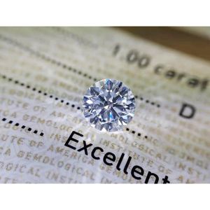 D couleur 1ct Moissanite en vrac 6.5mm rond brillant coupe matériel de bricolage perles en vrac pierre gemme