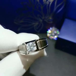 D kleur fl clarity moissanite platina trouwring voor mannen pt950 zandstraalpas diamant tester detectie mans sieraden ringen verlovingsgeschenk