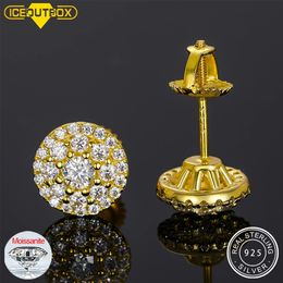 Pendientes de tuerca de color D para mujer, 100% Plata de Ley 925 de alta calidad, joyería de boda brillante, accesorio para oreja brillante 240112