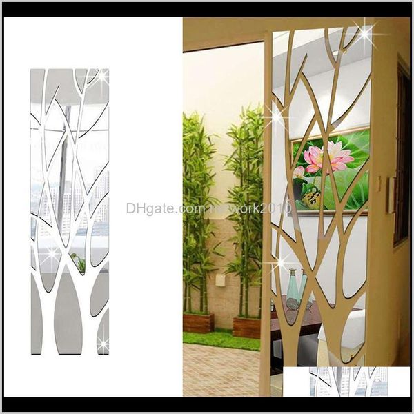 Décor Jardin Drop Delivery 2021 3D Miroir Stickers Muraux Arbre En Forme Auto-Adhésif Amovible Acrylique Multicolore Décalque Bricolage Maison Salon B