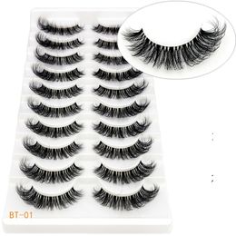 D bouclés 12-15mm faux cils bande russe cils naturels faux cils comme Extensions de cils