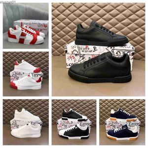 D Italie G Trainers de chaussures de marque célèbres chaussures décontractées Perfect Calfskin nappa Portofino Casual White Black Cuir Walking Elegant Sneakers Sports Shoe Eu 384 P6QB