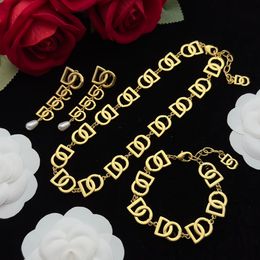 Collier chaîne de clavicule cousue avec lettre D, tendance, Bracelet hip-hop, boucle d'oreille, Rock Punk, bijoux cadeau DSN7 -20