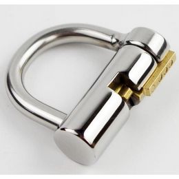 D Ring Pa Lock Glans Piercing Dispositivos de castidad Arnés para el pene masculino Correas de sujeción Ajuste Punción Bdsm para un modelo más grande 214M