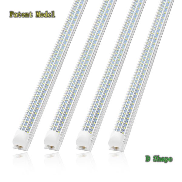 8ft 120w led tubes 3000k 4000k 6000k t8 lumières de magasin led intégrées 3 côtés led plafonnier nouveau design pour garage entrepôt fermes atelier