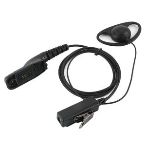 D-vormige hoofdtelefoon PTT Oortelefoon Headset MIC voor Motorola XIR P8668 P8268 APX 7000 XPR 6500 Radio Safety Deur Monitor Black