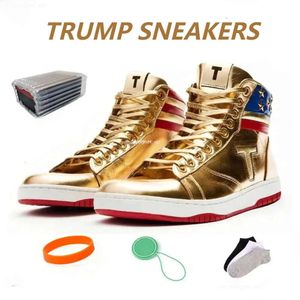 D Trump Fuok Sneakers The Never Adrender High-Tops Designer 1 TS Gold Custom Men Sneakers Outdoor Comfort Sport Casual Casual Trendy Lace-Up Party Party Chaussures
