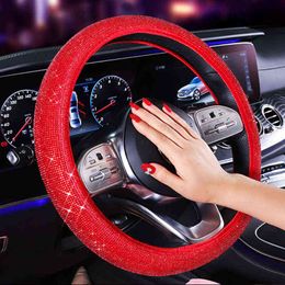 D type stuurwiel diamant kleurrijk schattige antislip funda volante coche auto -beoordelaars interieur cubre volante auto mujer j220808