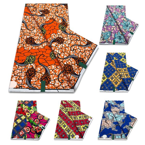 D véritable tissu africain imprimé en cire véritable, 100% coton, nigérian, Ankara Batik, Pagne doux, hélicoïdal, Spuer Batik, 240116