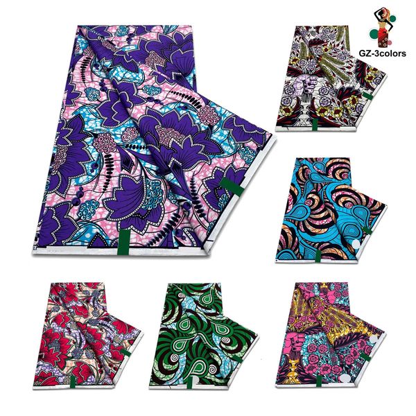 D verdadera tela de impresión de cera africana Original Real nigeriano 100% algodón tela de cera Ankara suave Pagne Spuer Batik 240309