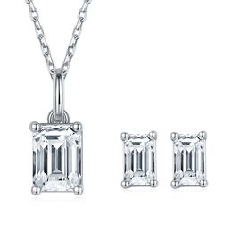 D VVS1 Wit Gold Moissanite ketting Oorringen 925 Sterling Silver Diamond Necklace Rings Women Engagement Ring Sieraden Set