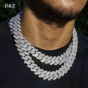 DZ nouveau 20mm 3 rangées pierres Miami lien cubain collier Bling AAAA Zircon charme hommes Hip Hop chaîne femmes bijoux X0509