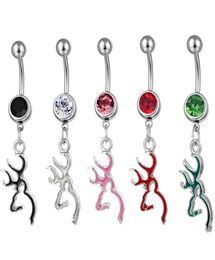 D0067 Browning Deer Belly Navel Button Ring Mélange Couleurs0124360889