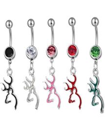 D0067 Browning Deer Belly Navel Button Ring Mix kleuren0124360889