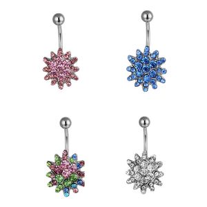 YYJFF D0083 Bloemstijl Buik Navel Stud Mix Kleuren