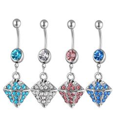 D0174 Diamonds Style Belly Navel Button Ring Mix kleuren0128755041