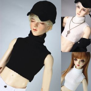 Jouet fait à la main pour enfants, vêtements BJD/SD D04-B215, unle coloré, noir et blanc, gilet à col haut, 1 pièce, 1/3