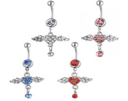 D05671 4 kleuren Helder Mooie stijl buikring Paarse kleur Engel zoals afgebeeld piercing lichaam sieraden navel sieraden3626791