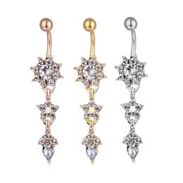 YYJFF D0684-2 (3 couleurs) beaux styles couleur claire nombril nombril anneau piercing corps bijoux 1.6*11*5/8
