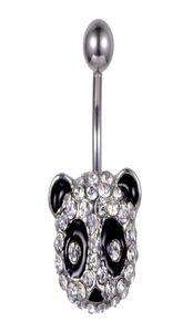 D0695 1 kleur Clear Panda-stijl navelknopring piercing lichaamssieraden 9428330