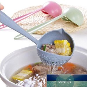 D1-Hot Selling 2 In1 Lange Handvat Soep Lepel Huis Zeef Koken Colander Keuken Scoop Plastic Gladtafel Servies Hoge Temperatur Fabriek Prijs Expert Design Quality