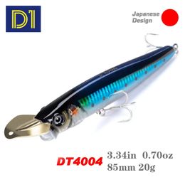 D1 RISER BAIT POPPER FISHER LURE 65 mm 85 mm 150 mm couler en métal Liette Sea Tackle Splash Action Hard Fake Lares DT5004 240401