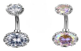 D1039 Zircon Belly Navel Ring Clear Colors0123456787257850