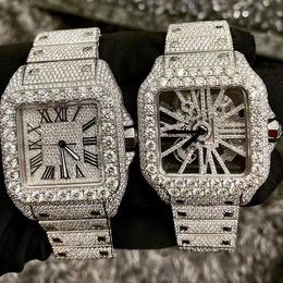 luxe horloges herenhorloge designer horloges hoge kwaliteit beweging horloges mannen moissanite horloge iced out horloge diamanten horloge montre automatisch mechanisch horloge 032