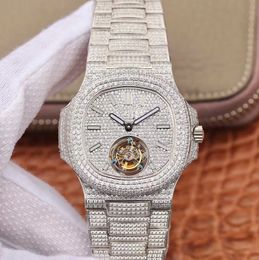 luxe horloges herenhorloge designer horloges hoge kwaliteit beweging horloges mannen moissanite horloge iced out horloge diamanten horloge montre automatisch mechanisch horloge 031