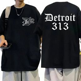 Camiseta d12 Band rapero Eminem Detroit Michigan 313, camiseta estampada para hombres y mujeres, camisetas informales Fi Cott, camisetas de gran tamaño para hombre Z529 #