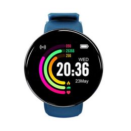 Reloj inteligente D18 con Bluetooth para hombre, reloj inteligente con presión arterial para mujer, resistente al agua, deportivo, rastreador de ritmo cardíaco, reloj inteligente, relojes UF157