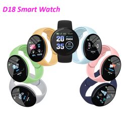 D18 Macaron Smart Watch -armband polsbandjes 1,44 inch Waterdichte hartslag bloeddruk kleurscherm sporttracker slimme horloges