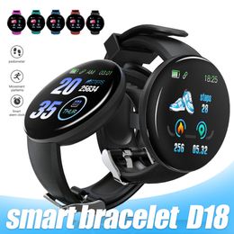 D18 Smart Armband Fitness Tracker Smart Watch Bloeddrukarmband IP65 Waterdichte hartslagsmartwatch met 1,44 inch scherm in doos Beste kwaliteit