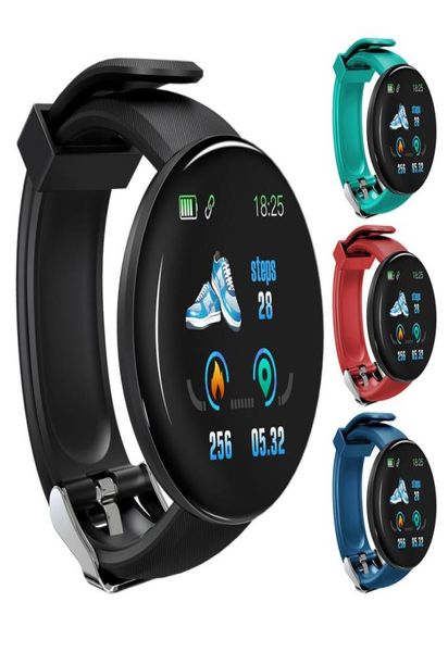 D18 Pulsera inteligente Pulsera de pulsera Smartband con presión arterial Velocidad cardíaca Pantalla de color impermeable Sport Smartwatch Fitness Tracker4365259