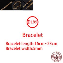 D189 S925 Sterling Silver Bracelet Fashion Letter Gepersonaliseerd Retro Gold Cross Flower Paar Punk Hip Hop Jewelry Style Lover Gift