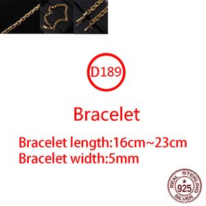 D189 S925 Sterling Silver Bracelet Fashion Letter Gepersonaliseerd Retro Gold Cross Flower Paar Punk Hip Hop Jewelry Style Lover Gift