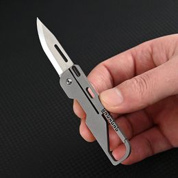 D2 Blade Titanium Keychain Vouwmes Karabijnse Letter Opener Tool draagbare buitenreizen camping EDC