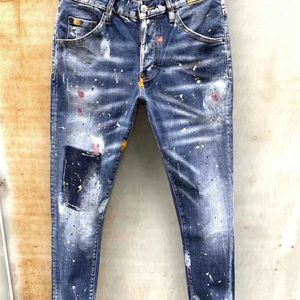 D2 Heren Designer Jeans Denim Modemerk Jean Zwart Gescheurde Broek Pour Hommes Heren Italië Mode Biker Motorcycle Rock Revival D 2