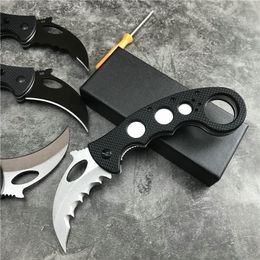 Couteau de poche pliant en acier D2, Karambit, Camping en plein air, survie, chasse, tactique, utilitaire militaire, EDC Csgo, couteaux Navaja