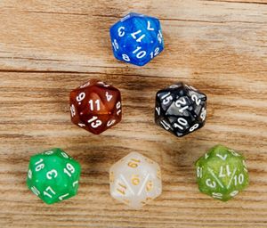 D20 Flash 20 Sided Dice 20mm Polyhedral Dices D&D Game Dice RPG Board Game Accessories Kids Fun Educational Games Multi Colored #P42