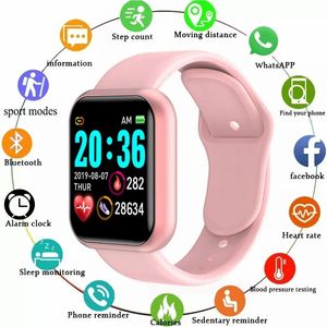 D20 Sport montres intelligentes pour homme femme cadeau montre intelligente numérique Fitness Tracker montre-bracelet Bracelet pression artérielle pour Android ios Y68