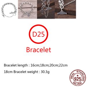 D25 S925 Bracelet En Argent Sterling Croix Fleur Cercle Cercle Mode Simple Réseau Rouge Personnalité Couple Punk Hip Hop Bijoux Cadeau pour Amoureux