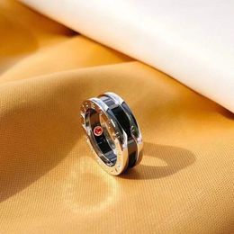 D3 merkontwerper Hoogwaardige paar Ring Sterling Silver Little Red Ceramic Ring Hoogwaardige mode Jewelry Valentijnsdag verjaardagsfeestje cadeau