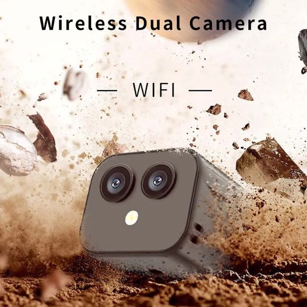 D3 téléphone portable caméra réseau sans fil interphone bidirectionnel à distance surveillance caméscope HD 4K Mini WiFi double 240106