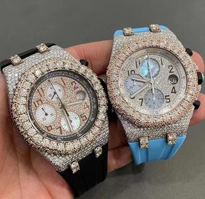 luxe horloges herenhorloge designer horloges hoge kwaliteit beweging horloges mannen moissanite horloge iced out horloge diamanten horloge montre automatisch mechanisch horloge 079