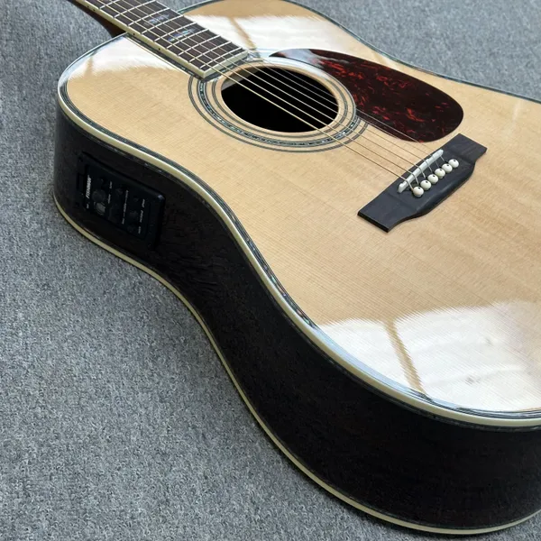 Guitare acoustique D45, marque martn, touche ébène, panneau d'épinette Sapele Back, nouveau navire gratuit